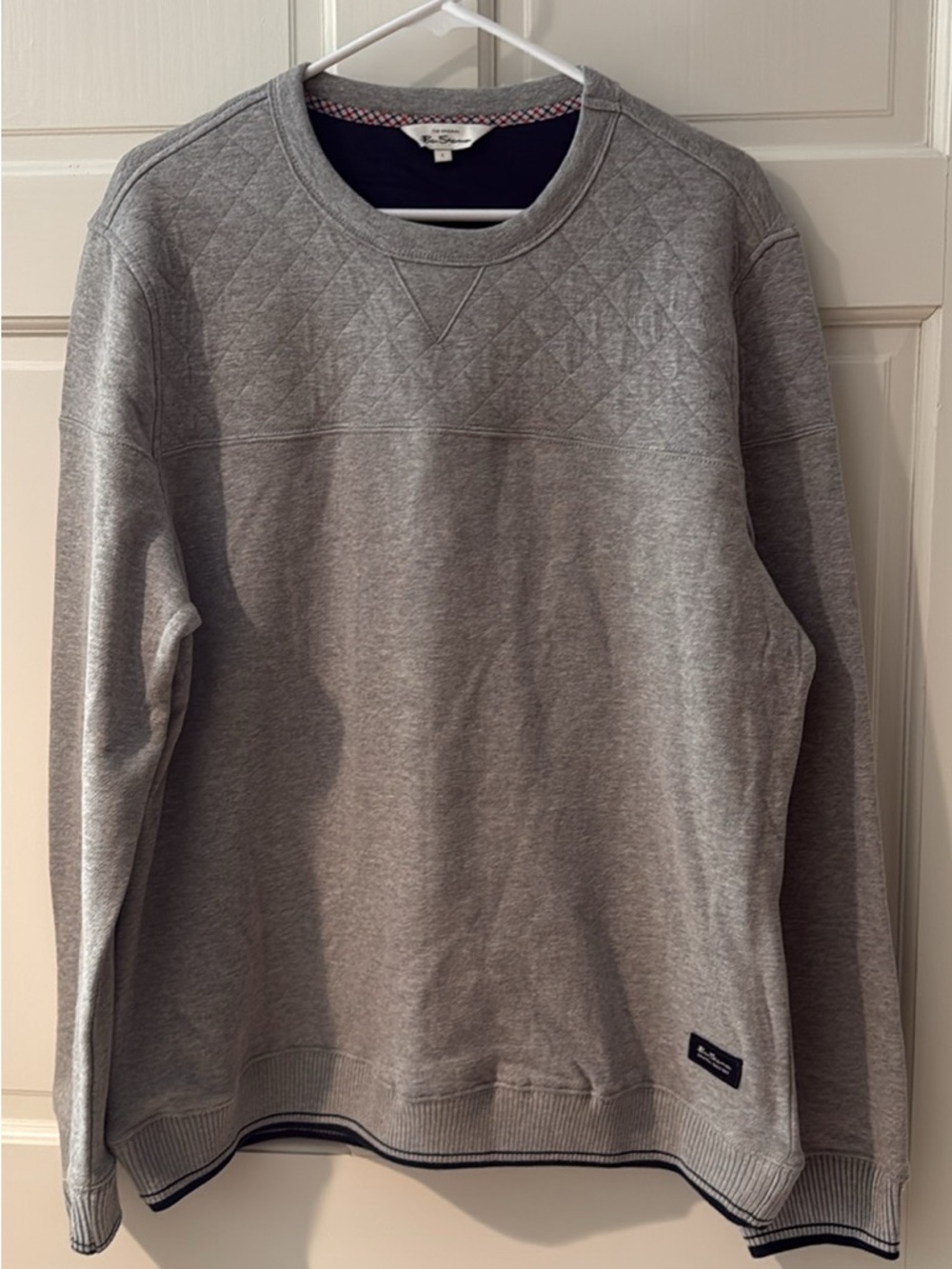 Ben Sherman Gray Quilted Crewneck Sweater